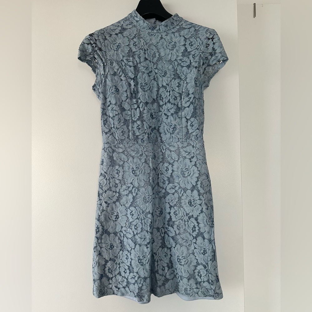 Baby blue lace mini dress from Oasis size US 6